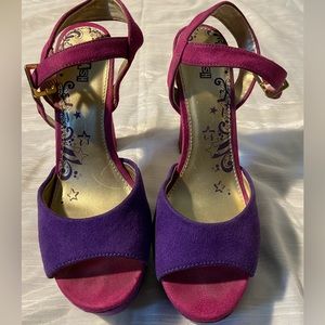 Suede Pink and Purple Heels